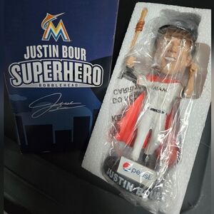 2018 Justin Bour Superhero Night Bobblehead Miami Marlins Florida "NEW"